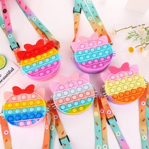 Bubble fidget τσάντες ώμου παιχνιδιών, σιλικόνη ποπ φούσκα φούσκα fidge