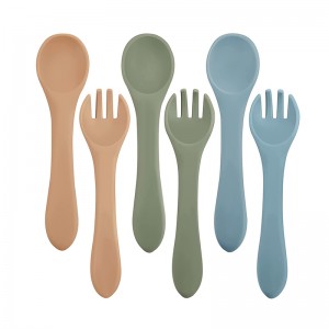 Κουτάλι σιλικόνης και πιρούνι για τη σίτιση Bady, τα κουτάλια βρέφη πρώτου σταδίου